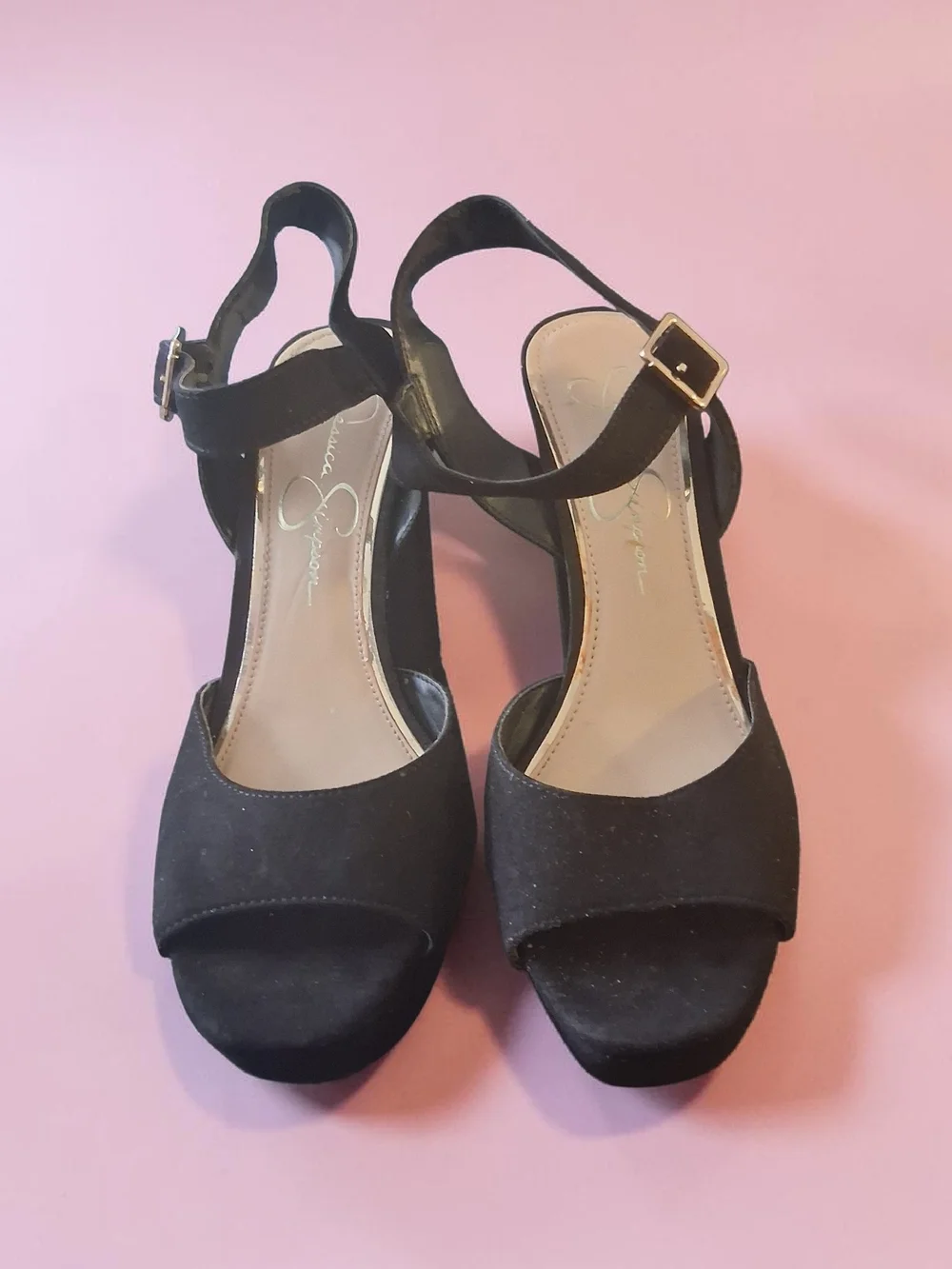 Jessica Simpson Lirio platform block heel sandals in black Women's Shoes Size 8